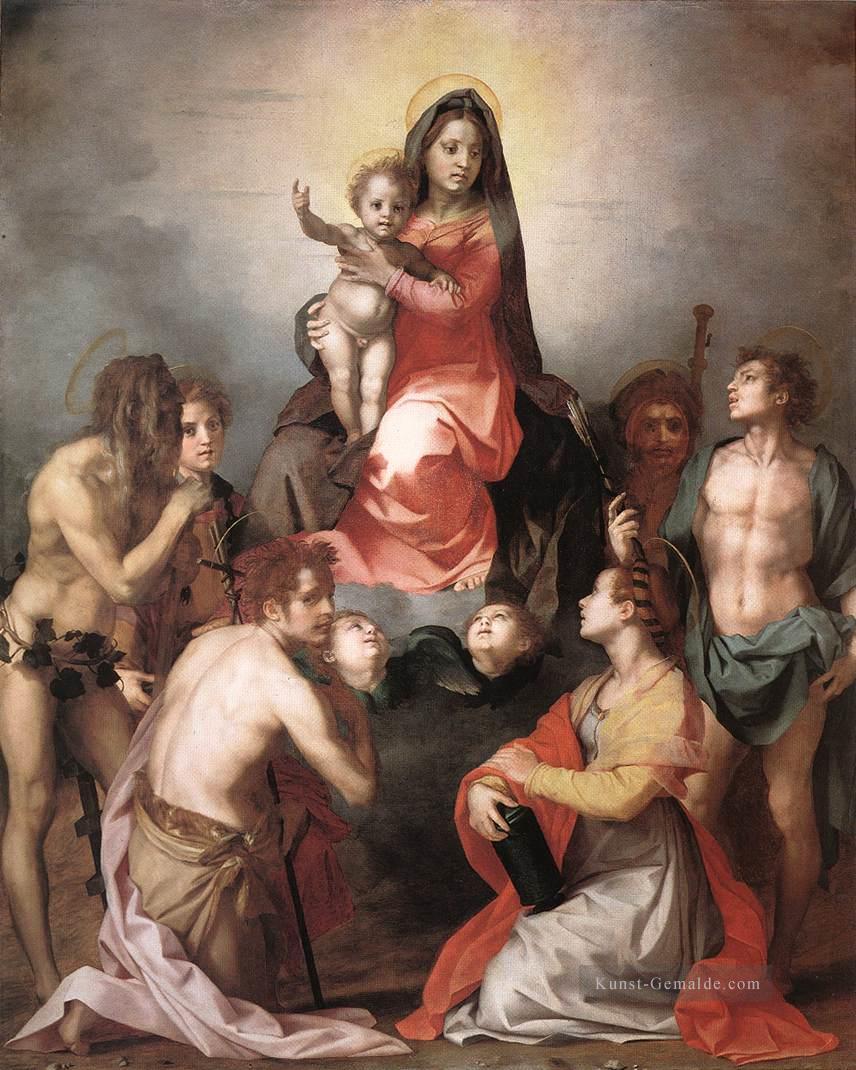 Madonna in Ruhm und Heiligen Renaissance Manierismus Andrea del Sarto Ölgemälde